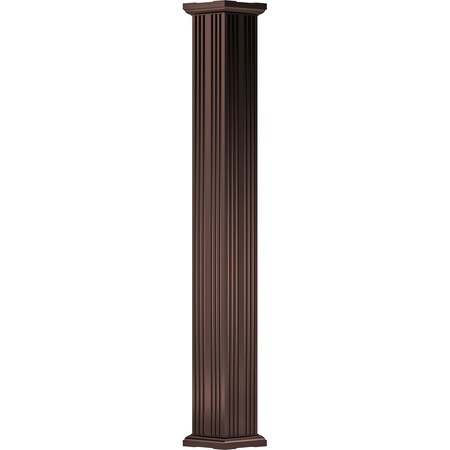 Ekena Millwork 8" x 8' Endura-Aluminum Column, Square Shaft (For Post Wrap Installation), Non-Tapered, FLuted EA0808INFSETUTU